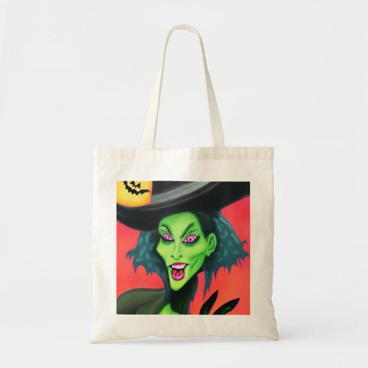Whimsical Halloween Hexe Tragetasche (Vorne)
