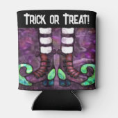 Whimsical Halloween Hexenstiefel Lila grün Dosenkühler (Rückseite)