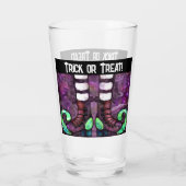 Whimsical Halloween Hexenstiefel Lila grün Glas (Rückseite)
