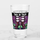 Whimsical Halloween Hexenstiefel Lila grün Glas (Vorderseite)