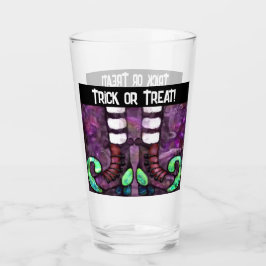 Whimsical Halloween Hexenstiefel Lila grün Glas
