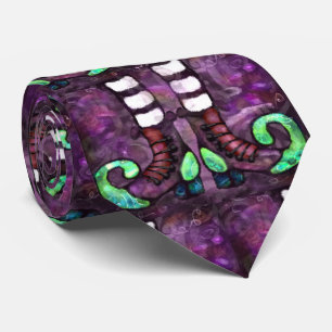 Whimsical Halloween Hexenstiefel Lila grün Krawatte