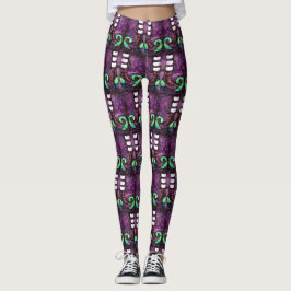 Whimsical Halloween Hexenstiefel Lila grün Leggings