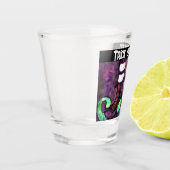 Whimsical Halloween Hexenstiefel Lila grün Schnapsglas (Links)