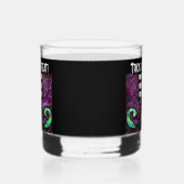 Whimsical Halloween Hexenstiefel Lila grün Whiskyglas (Rechts)