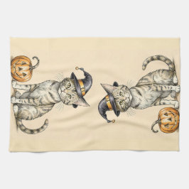 Whimsical Halloween Kitten Kitchen Towel, Fall Cat Geschirrtuch