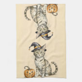 Whimsical Halloween Kitten Kitchen Towel, Fall Cat Geschirrtuch (Vertikal)