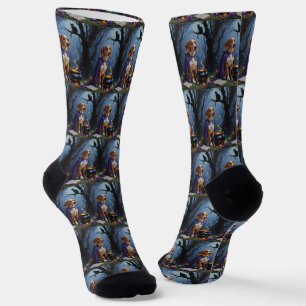 Whimsical Halloween-Malerei eines afghanischen Win Socken