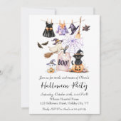 Whimsical Halloween-Party Einladung Niedliche Katz (Vorderseite)