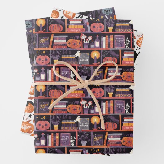 Whimsical Halloween Pumpkins Set von drei Geschenkpapier Set (Beispiel)