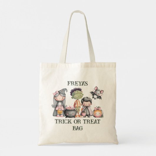 Whimsical Halloween Trick oder Treat Tragetasche (Rückseite)