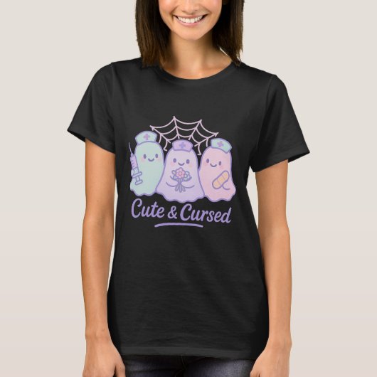 Whimsical Halloween Trio Nurse-Geist T-Shirt (Vorderseite)