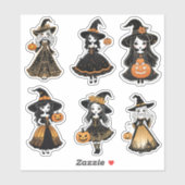Whimsical Hallowwen Hexen Sticker Set (Blatt)