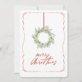 Whimsical Hand Draath Wreath Foto Weihnachten (Vorderseite)