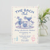 Whimsical Hand Dragon Cocktail Bachelorette Wochen Einladung (Stehend Vorderseite)