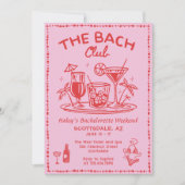 Whimsical Hand Dragon Cocktail Bachelorette Wochen Einladung (Vorderseite)