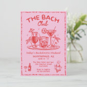 Whimsical Hand Dragon Cocktail Bachelorette Wochen Einladung (Stehend Vorderseite)