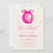 Whimsical Hand Dragon Disco Rosa jedes Alter Gebur Einladung (Vorderseite)