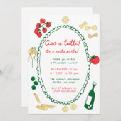 Whimsical Hand Dragon Pasta Party Einladung (Vorne/Hinten)