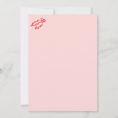 Whimsical Hand Dragon Red Pink Weihnachtsfest Part Einladung (Rückseite)