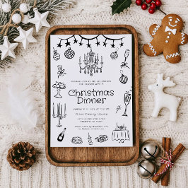 Whimsical Hand Drain Dinner Party Einladung