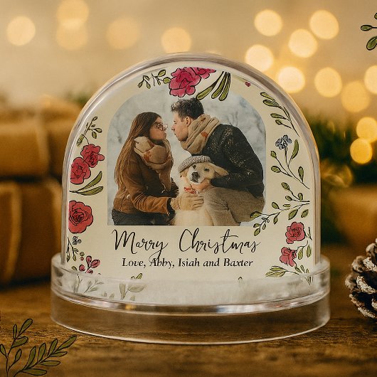 Whimsical Hand Drain Floral Foto Schneekugeln