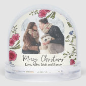 Whimsical Hand Drain Floral Foto Schneekugeln (Rückseite)