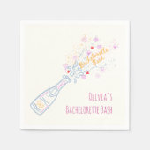 Whimsical Hand Drain Floral Junggeselinnen-Abschie Serviette (Vorderseite)