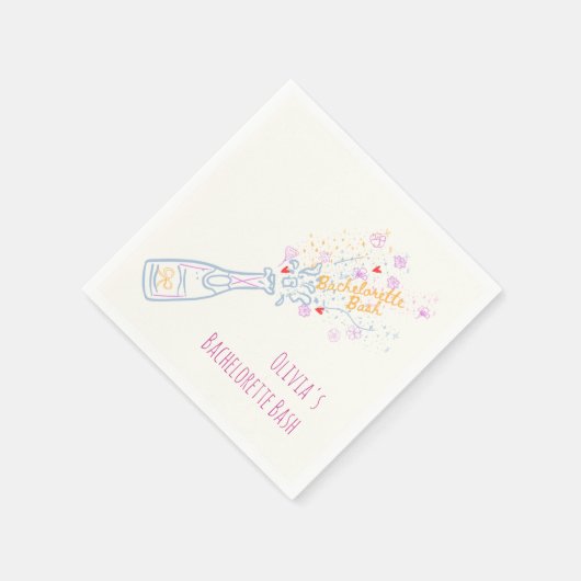 Whimsical Hand Drain Floral Junggeselinnen-Abschie Serviette (Ecke)