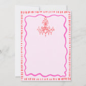 Whimsical Hand Drain Pink Wavy Probe Dinner Einladung (Rückseite)