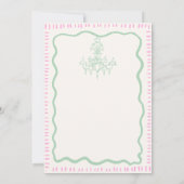 Whimsical Hand Drain Pink Wavy Probe Dinner Einladung (Rückseite)