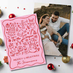 Whimsical Hand Drain Red Pink Fun Foto Weihnachten