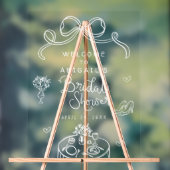 Whimsical Hand Draw Brautparty Willkommen Acrylschild (Neutral)