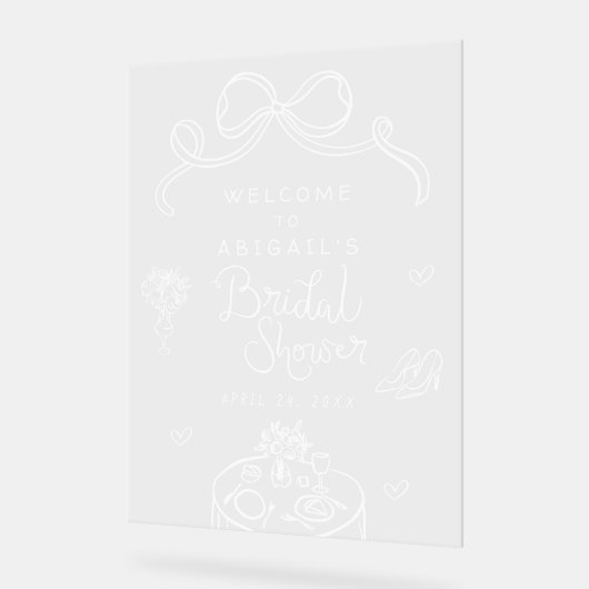 Whimsical Hand Draw Brautparty Willkommen Acrylschild (Winkel)