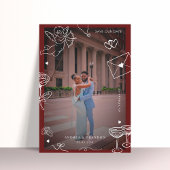 Whimsical Hand Drawing 2 Foto Fun Scribble Hochzei Save The Date