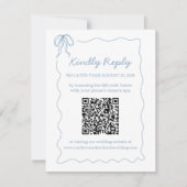 Whimsical Hand Drawing Blue Illustriert Qr Code RSVP Karte (Vorderseite)