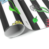 Whimsical Hand Drawing Blume Geschenkpapier (Rolleneckpunkt)