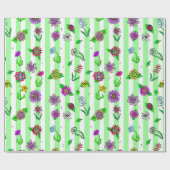 Whimsical Hand Drawing Blume Geschenkpapier (Flach)