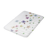 Whimsical Hand Drawing Blume & Ladybug Bath Mat Badematte (Schrägansicht)