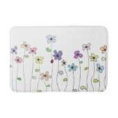 Whimsical Hand Drawing Blume & Ladybug Bath Mat Badematte (Vorderseite)