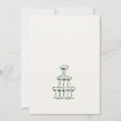 Whimsical Hand Drawing Champagne Engagement Party Einladung (Rückseite)