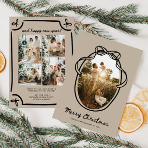 Whimsical Hand Drawing Family Foto Weihnachten