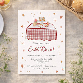 Whimsical Hand Drawing Frühjahr Osterbrunch Einladung