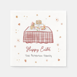 Whimsical Hand Drawing Frühjahr Osterbrunch Serviette