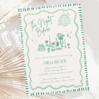 Whimsical Hand Drawing Green Wavy Probe Dinner