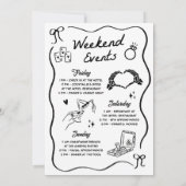 Whimsical Hand Drawing Halloween-Junggeselinnen-Ab Einladung (Rückseite)