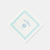 Whimsical Hand Drawing Muschel Kinderdusche Serviette (Ecke)