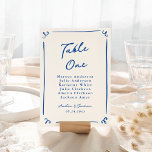 Whimsical Hand Drawing Navy Blue Table Card Tischnummer<br><div class="desc">Dieses bezaubernde Design zeichnet sich durch handgezeichnete Elemente und einen skurrilen,  fetten Text aus.</div>