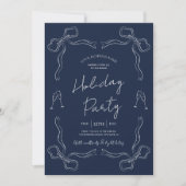 Whimsical Hand Drawing Navy Business Holiday Party Einladung (Vorderseite)