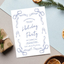 Whimsical Hand Drawing Navy Business Holiday Party